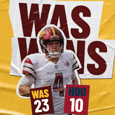 A Washington Football Player Is Holding Up A Sign That Says Was 23 Hou 10 GIF