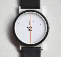 A Watch With A Black Band And A White Face Has The Numbers 6 And 5 GIF