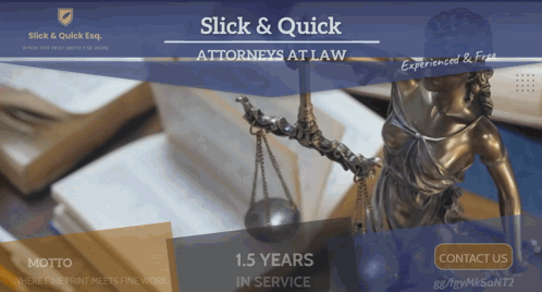 A Website For Slick & Quick Attorneys At Law Is Displayed GIF