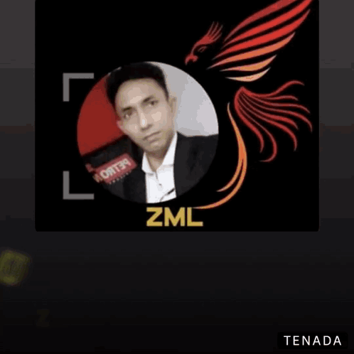A Welcome To Zml Interactive Family Sign With A Picture Of A Man GIF