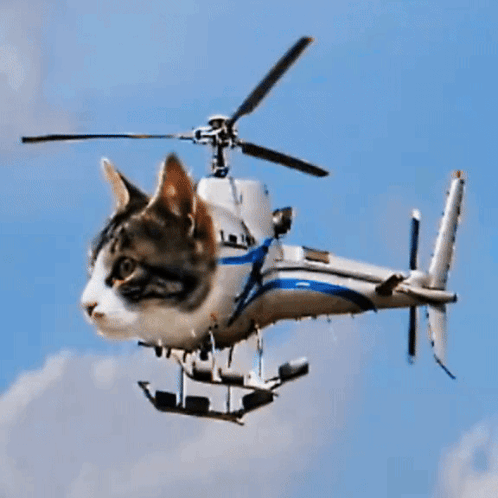 A White And Blue Helicopter With The Number 0 On It GIF