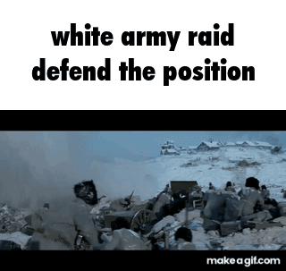 A White Army Raid Defends The Position In A Snowy Field GIF