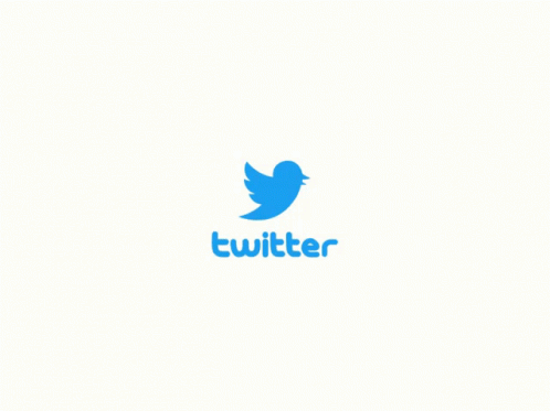 A White Background With A Blue Twitter Logo On It GIF