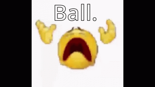A White Background With A Brown Stain That Says Ball On It . GIF