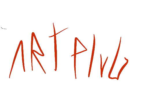 a white background with red writing that says art plug