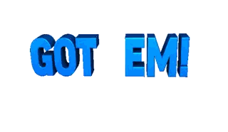 a white background with the words got em in blue letters