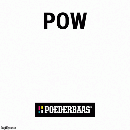 A White Background With The Words Pow Pow Pow Written In Black GIF