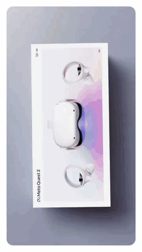 A White Box With A Virtual Reality Headset In It GIF