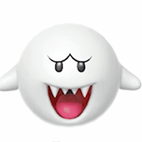 A White Cartoon Character With A Pink Tongue Sticking Out GIF