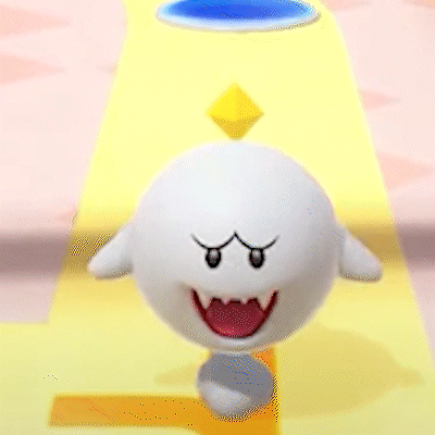 A White Cartoon Character With A Yellow Diamond On Top Of It 'S Head . GIF