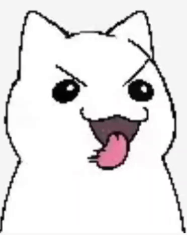 A White Cat With A Pink Tongue Sticking Out Is Making A Funny Face . GIF