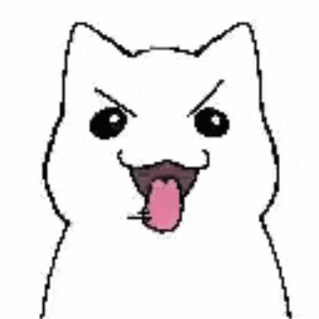 A White Cat With A Pink Tongue Sticking Out Is Making A Funny Face . GIF