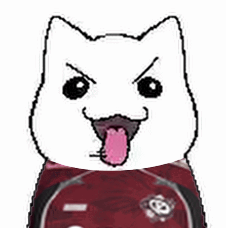 A White Cat With A Pink Tongue Sticking Out Is Wearing A Red Scarf . GIF