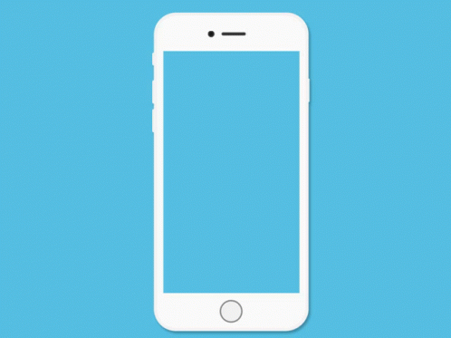 A White Cell Phone With A Square On The Screen On A Blue Background GIF