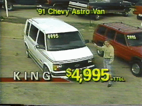 A White Chevy Astro Van Is For Sale For $ 4,995 GIF
