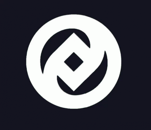 A White Circle With A Square In The Center On A Black Background GIF