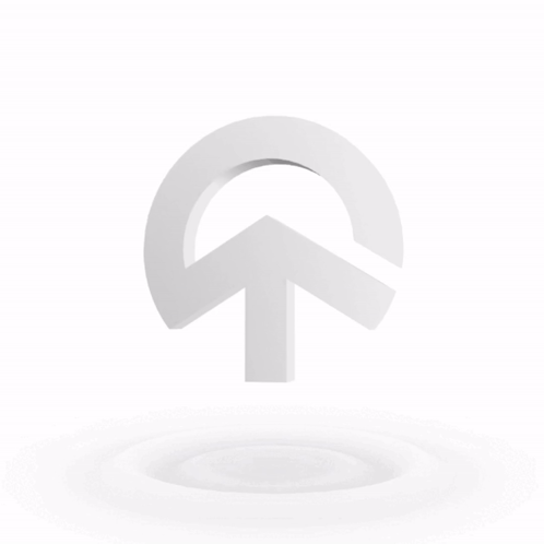 A White Circle With An Arrow Pointing Upwards GIF