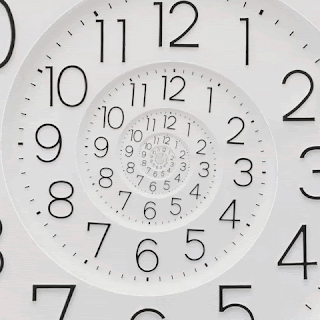 A White Clock With Black Numbers And The Hands On The Numbers 1 Through 12 GIF