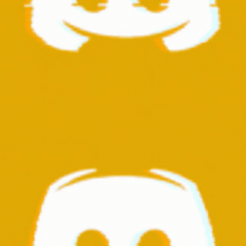 A White Discord Logo With A Yellow Background GIF