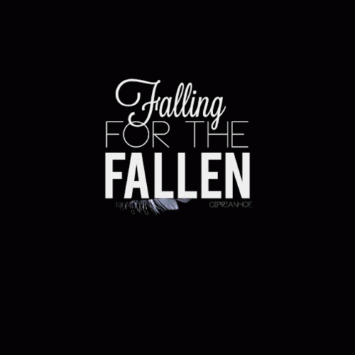 A White Feather With The Words Falling For The Fallen On It GIF