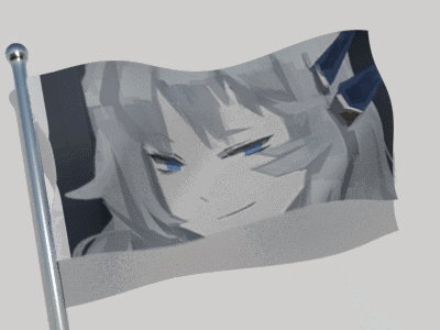White Flag With Girl's Blue Eyes Picture GIF