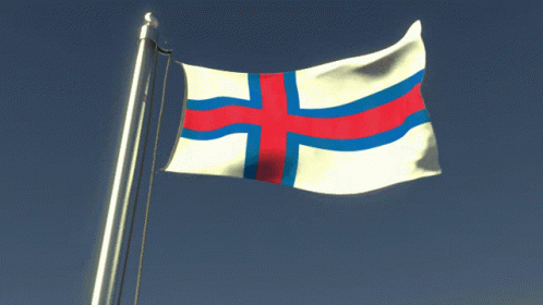 A White Flag With A Red And Blue Cross GIF