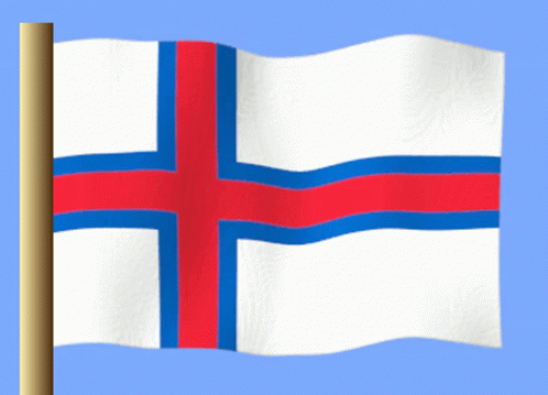 A White Flag With A Red And Blue Stripe On It GIF