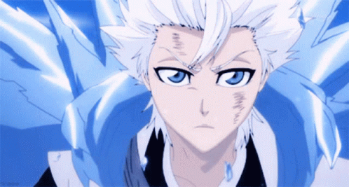 A White Haired Anime Character With Blue Eyes GIF