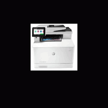 A White Hp Printer With A Book On The Front GIF
