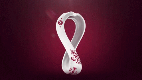 A White Infinity Symbol With A Soccer Ball On It On A Red Background GIF