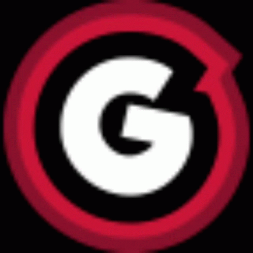 A White Letter G Is In A Red Circle . GIF