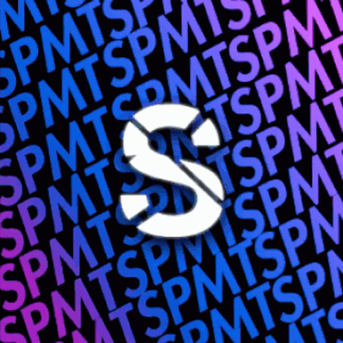 A White Letter S Is Surrounded By The Words Spmtspm On A Black Background GIF