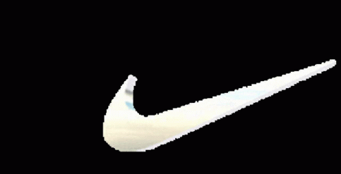 A White Nike Swoosh With A Cloudy Sky In The Background GIF