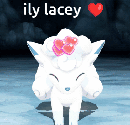 White Pokemon With Hearts And ILY Lace GIF