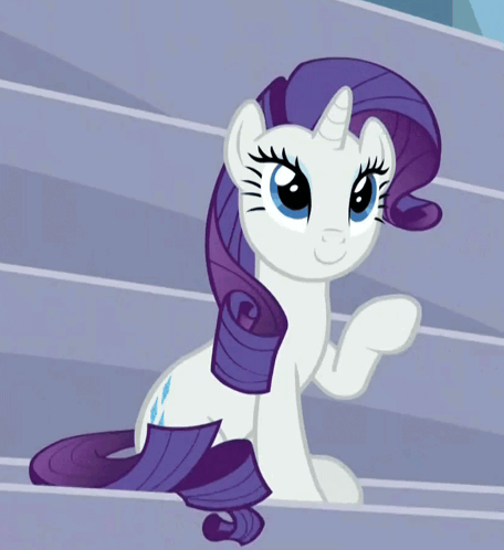 A White Pony With Purple Hair And A Horn GIF