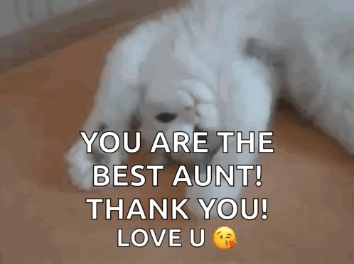 A White Puppy Is Laying On The Floor With Its Paws On Its Face . GIF