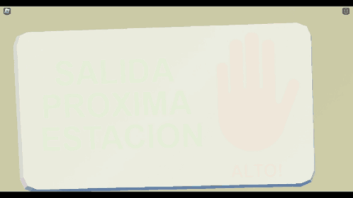 A White Sign With A Pink Hand And The Words Alto On It GIF