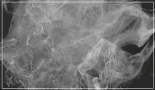 A White Smoke Swirls In A Square On A Black Background GIF