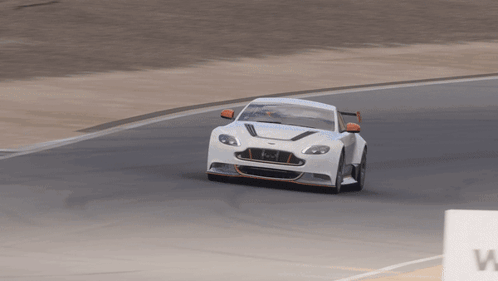 A White Sports Car With A License Plate That Says Tcl GIF