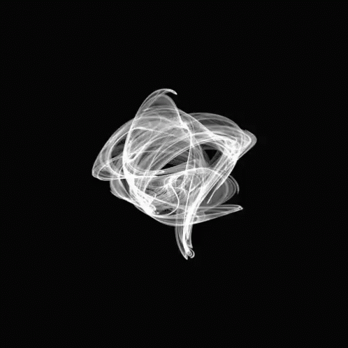 A White Swirl On A Black Background That Looks Like A Ghost . GIF