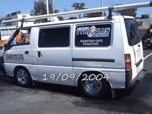 A White Van With The Date 19/09/2004 On The Back GIF