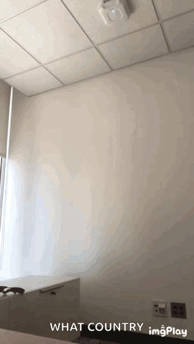 A White Wall With The Words What Country Imgplay Written On It GIF