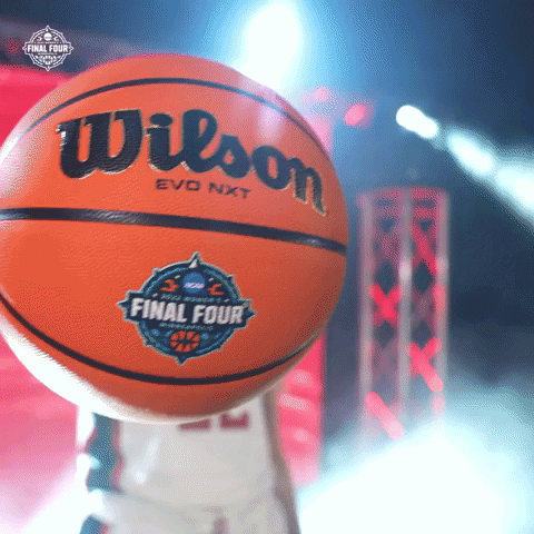 A Wilson Evo Nxt Basketball Is Being Held Up By A Person GIF