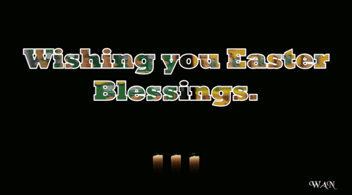 a wishing you easter blessings card with three candles