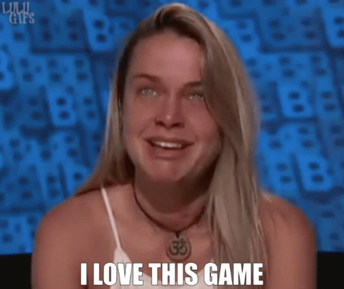 A Woman Covering Her Face With Her Hand And The Words " And I Love Playing It " Below Her GIF
