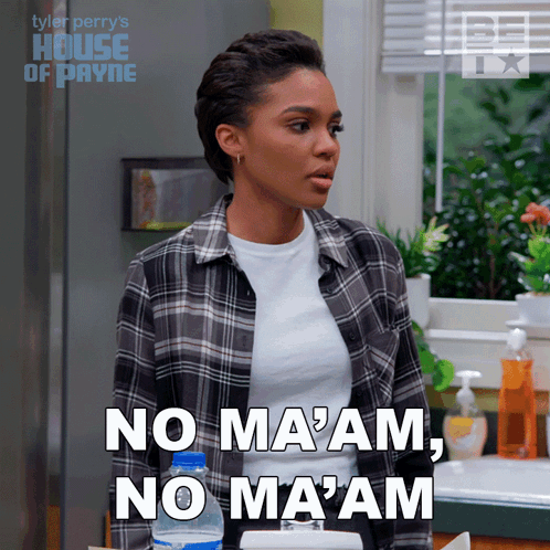 A Woman From Tyler Perry 'S House Of Payne Says " No Ma 'Am No Ma 'Am " GIF
