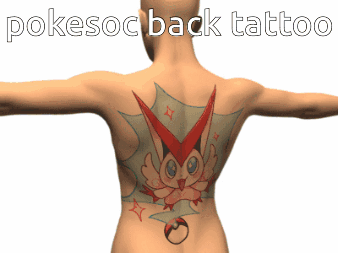 A Woman Has A Tattoo Of A Pokemon On Her Back GIF