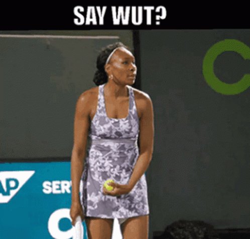 Woman Holding Tennis Ball Saying Say Wut GIF