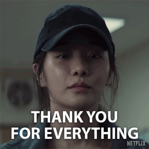 A Woman In A Baseball Cap Says Thank You For Everything GIF