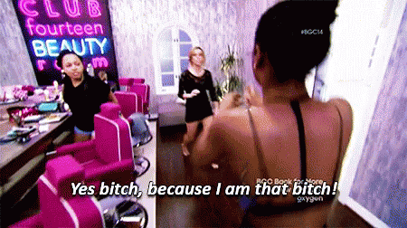 A Woman In A Beauty Salon Says Yes Bitch Because I Am That Bitch . GIF
